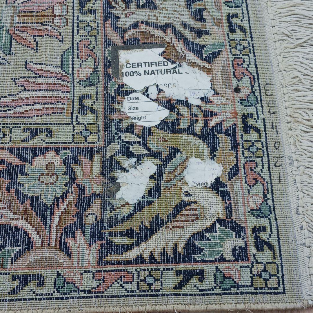 専用Y3137 インド カシミールシルク絨毯 手織り 151×94㎝