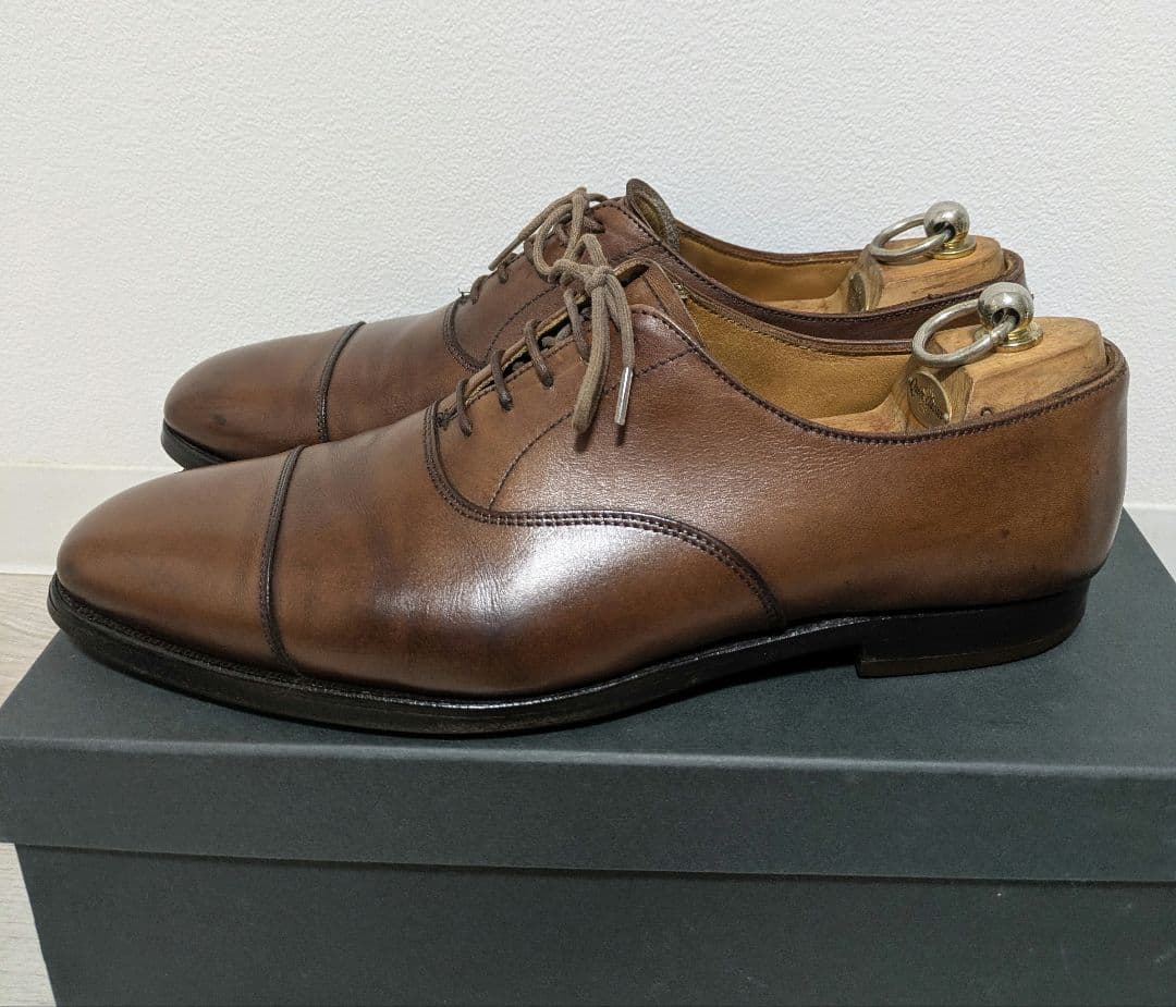 Crockett＆Jones ストレートチップ HALLAM UK7.5 茶色