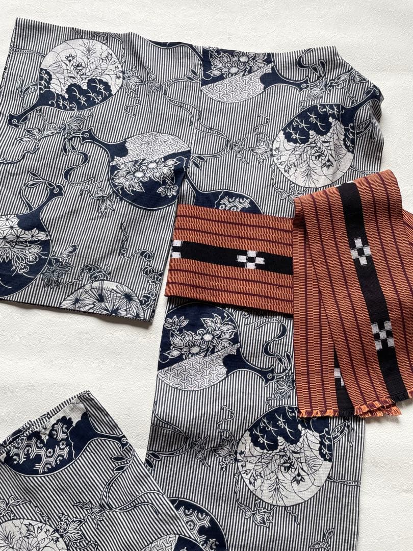 K*✧様 浴衣、ミンサー半幅帯　セット