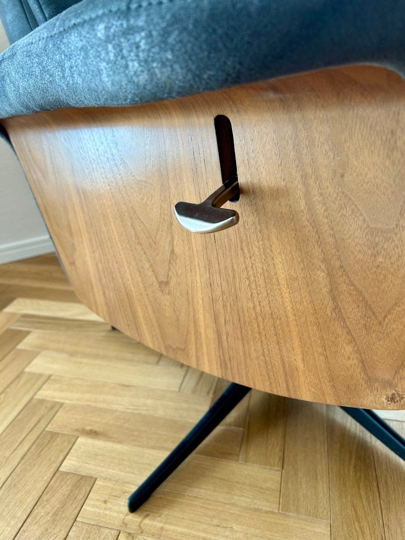 レザーテックス素材 リクライニング 回転 パーソナルチェア・オットマン【交渉可】