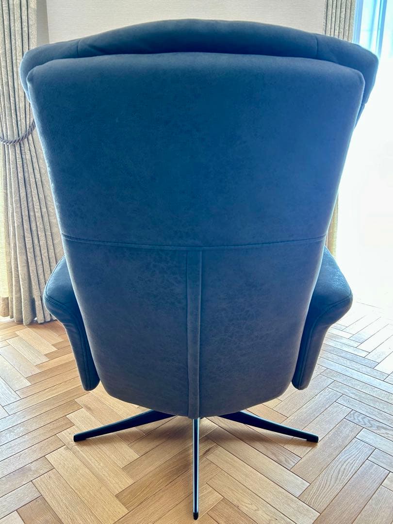 レザーテックス素材 リクライニング 回転 パーソナルチェア・オットマン【交渉可】