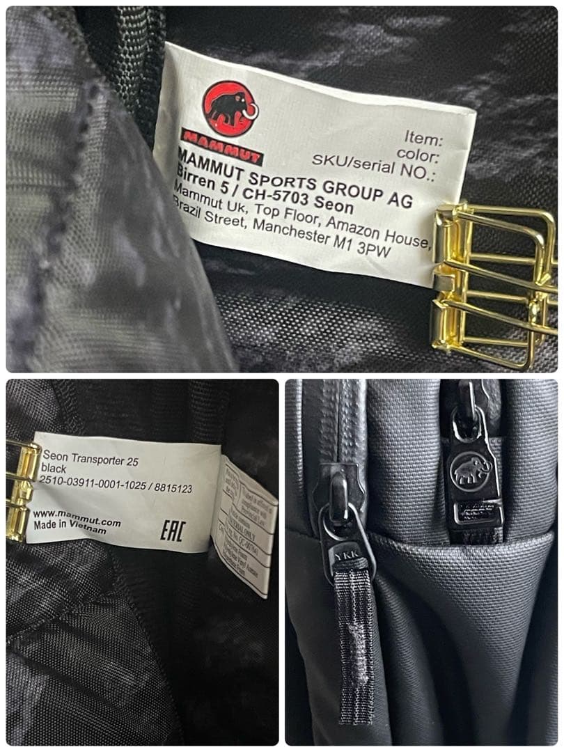 マムート リュック　セオン トランスポーター 25 ビジネスリュック　ブラック