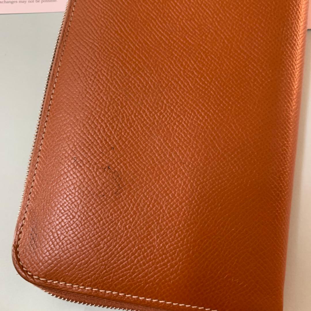 HERMES ブラウン 長財布　シルクイン コニャック