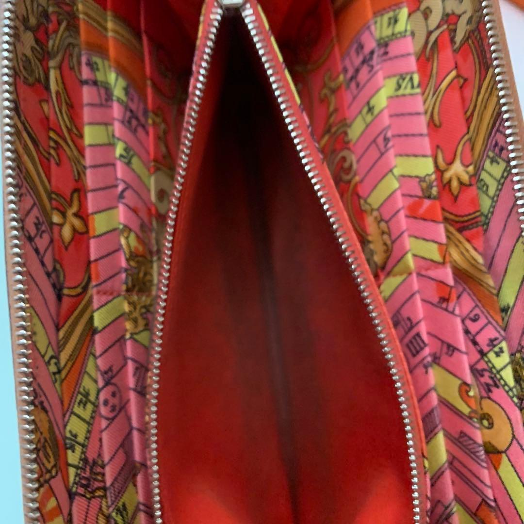 HERMES ブラウン 長財布　シルクイン コニャック