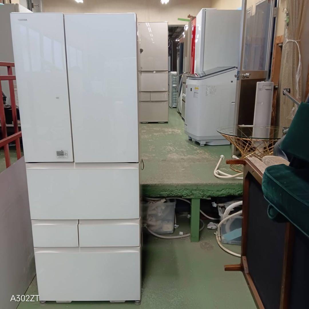 465 東芝　大型冷蔵庫　500L強　小型　家庭用　観音開き　自動製氷　きれい