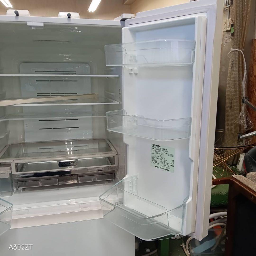 465 東芝　大型冷蔵庫　500L強　小型　家庭用　観音開き　自動製氷　きれい