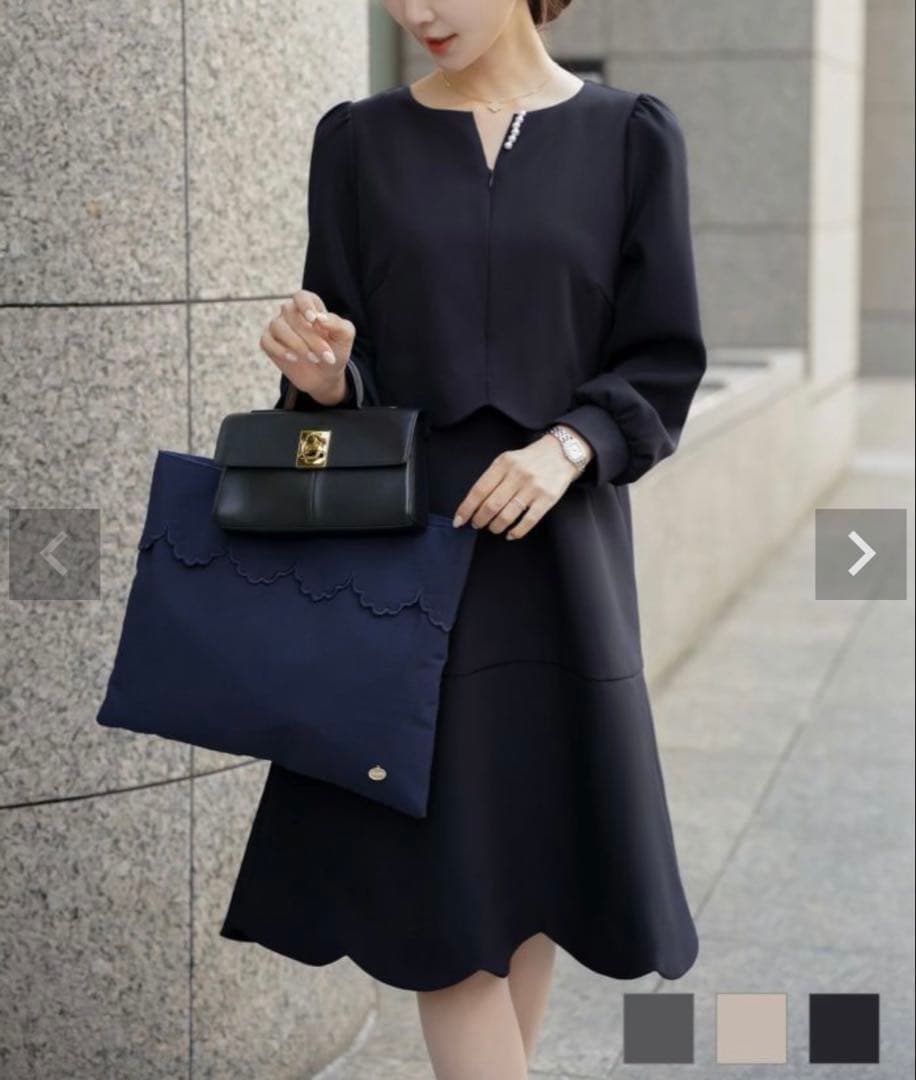 フロントファスナー スカラップ ワンピース le reve vaniller