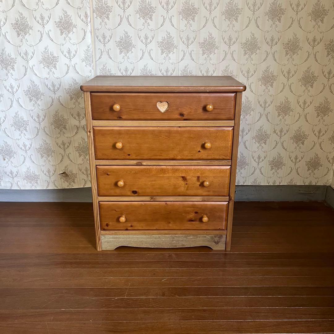 【アンティーク】① 木製 チェスト キャビネット 4杯 収納棚 箪笥 北欧レトロ