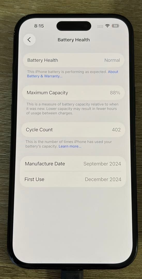 Apple iPhone 15 本体 256GB 黒