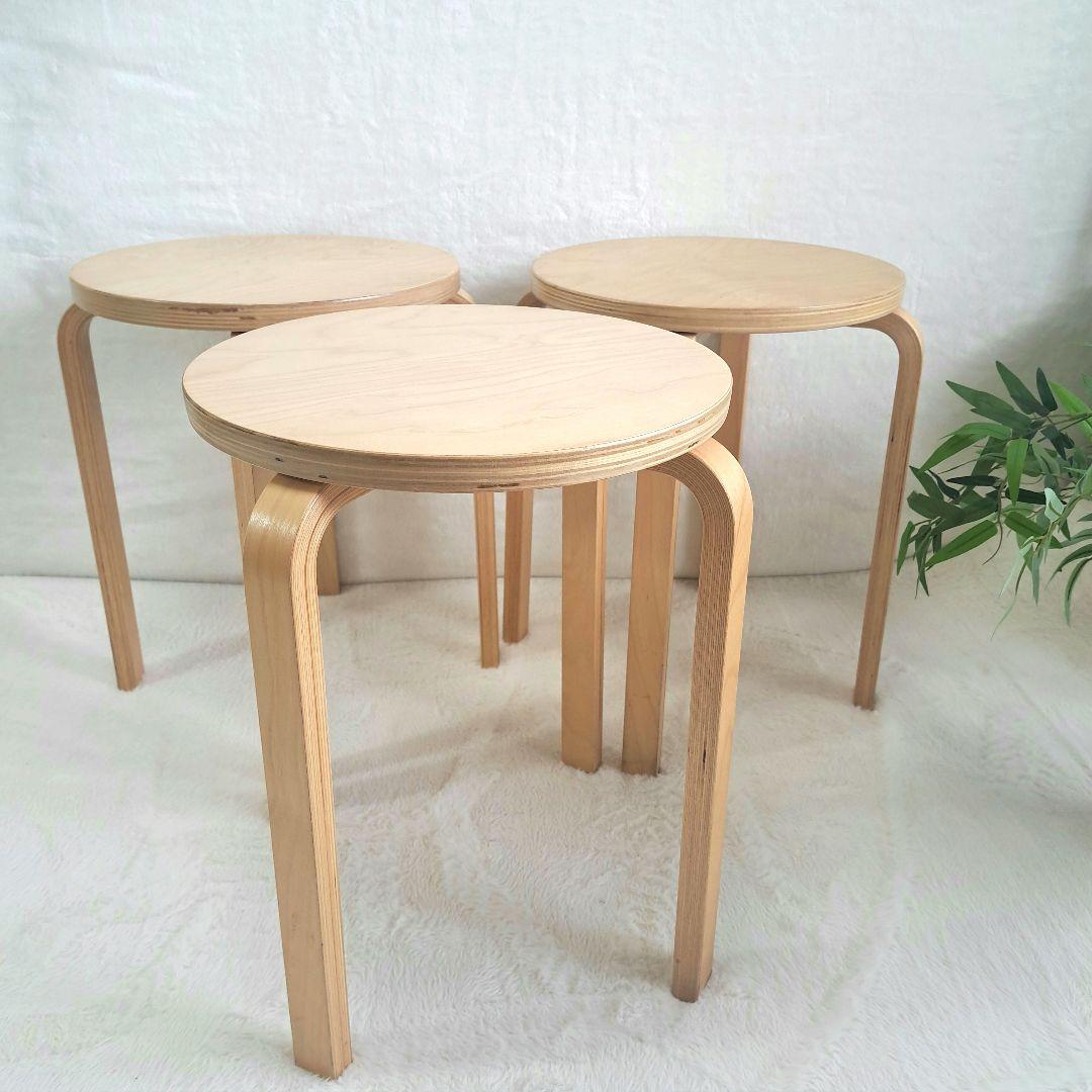 廃盤品　IKEA イケア　フロスタ　スツール　3脚　スタッキングチェア
