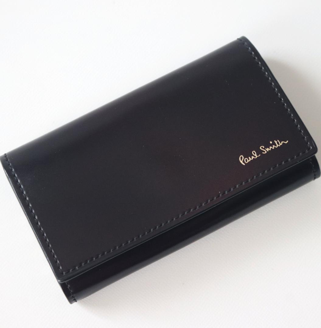 39,600円新品【ポールスミス】コードバン馬革 高級4連キーケース 黒
