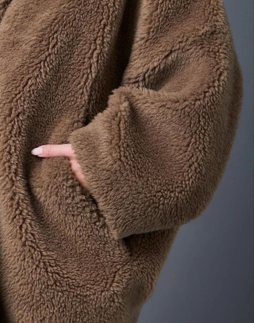 ubig アルパカコクーンコート カーキブラウン フリーサイズ