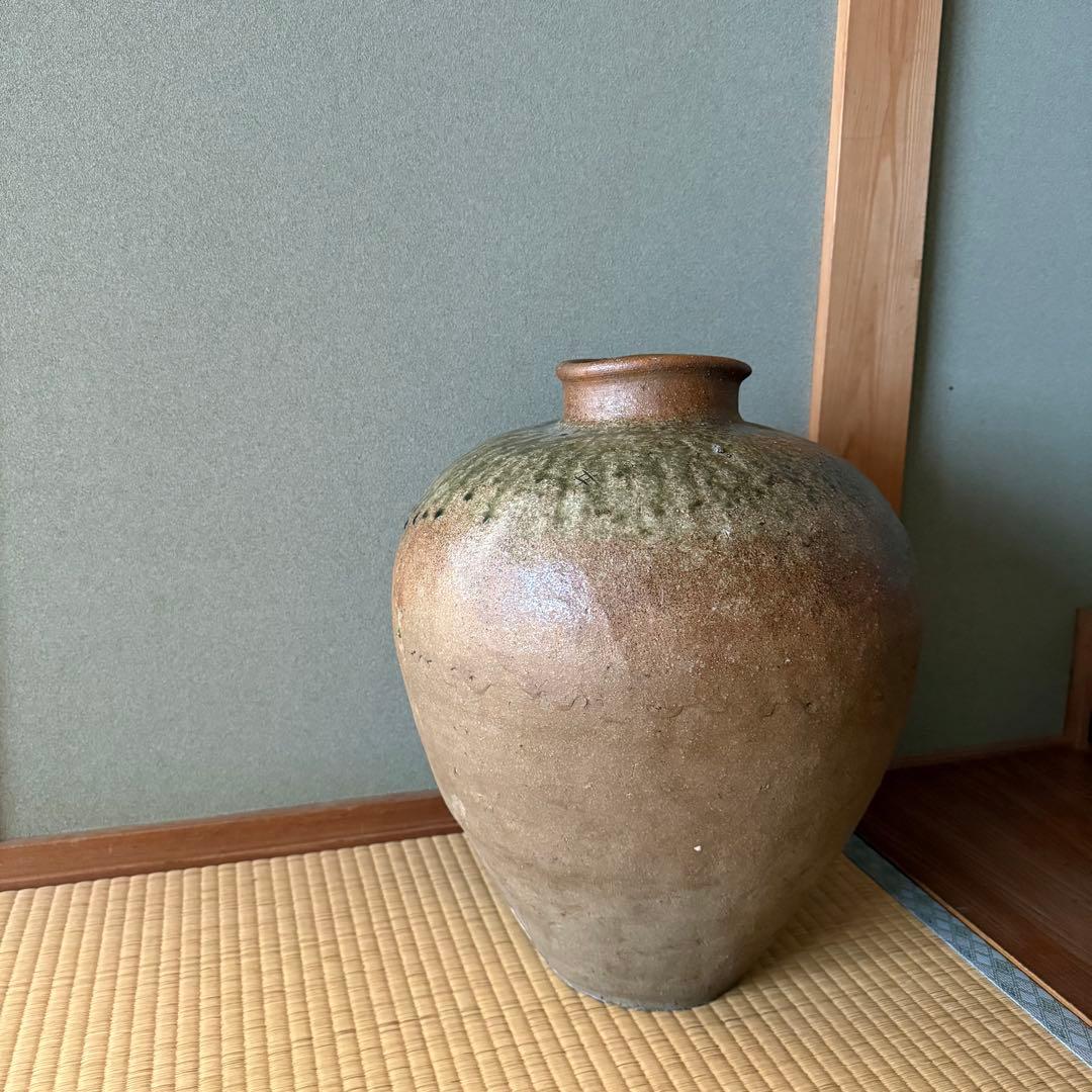 古丹波 大壺 室町後期 自然釉 猫掻き 窯印 古備前 古信楽 古越前 古常滑