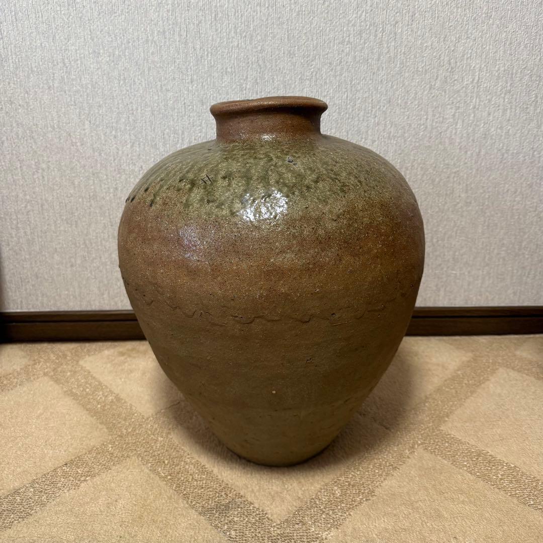 古丹波 大壺 室町後期 自然釉 猫掻き 窯印 古備前 古信楽 古越前 古常滑