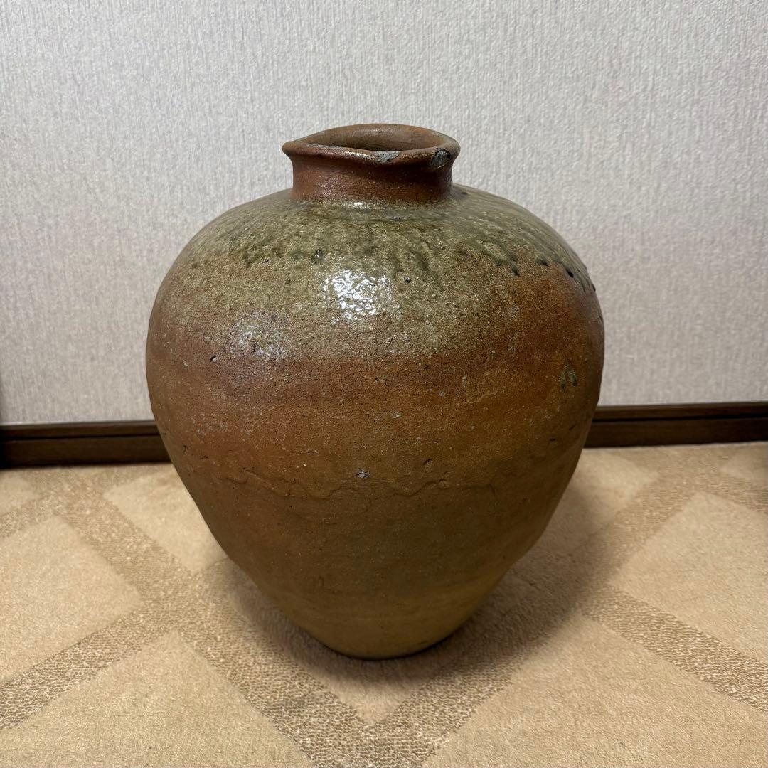 古丹波 大壺 室町後期 自然釉 猫掻き 窯印 古備前 古信楽 古越前 古常滑
