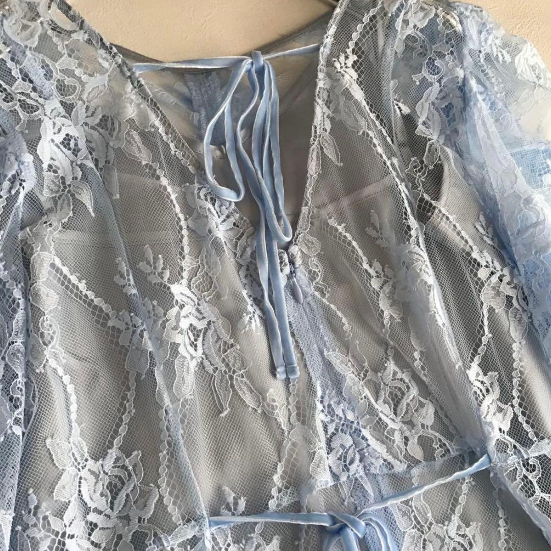 【完売品】SNIDEL パフレース ドレス ワンピース 水色