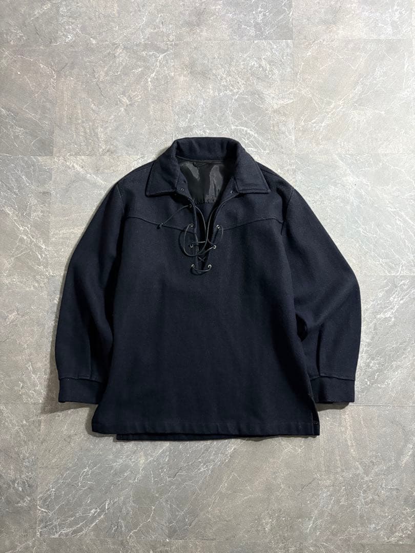 トップス 50s Vintage lace up wool pullover shirt