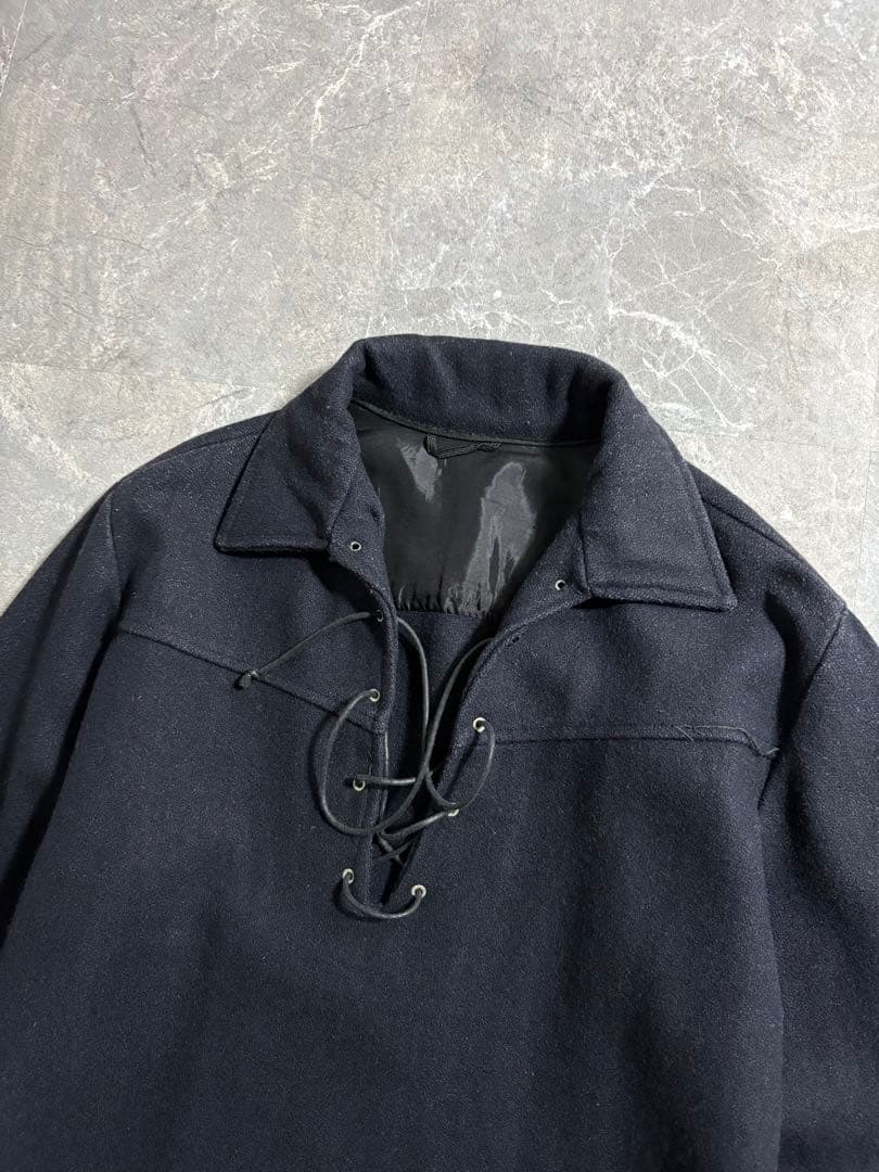 トップス 50s Vintage lace up wool pullover shirt