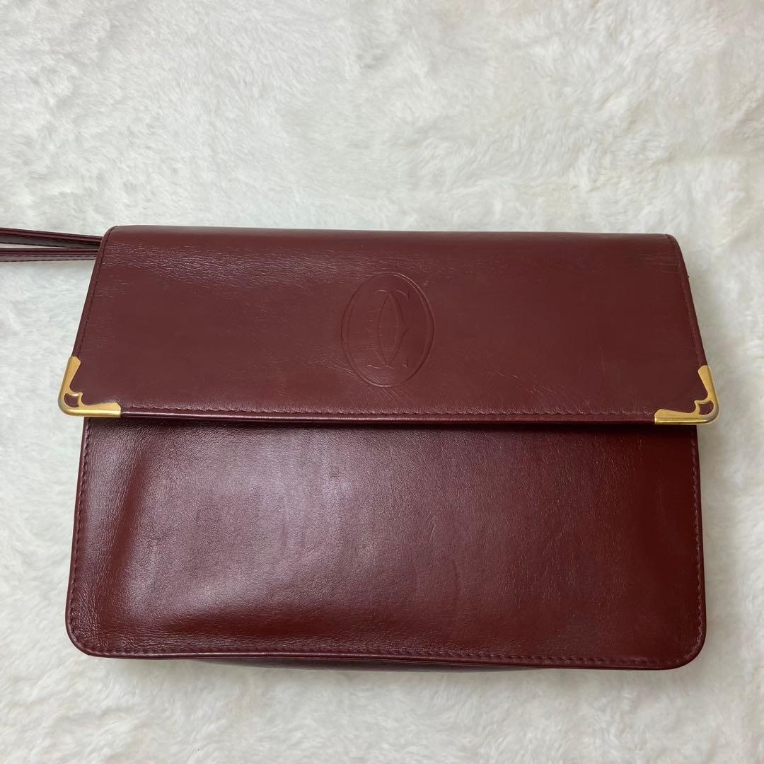 カルティエ マストライン 本革 レザー クラッチバッグ