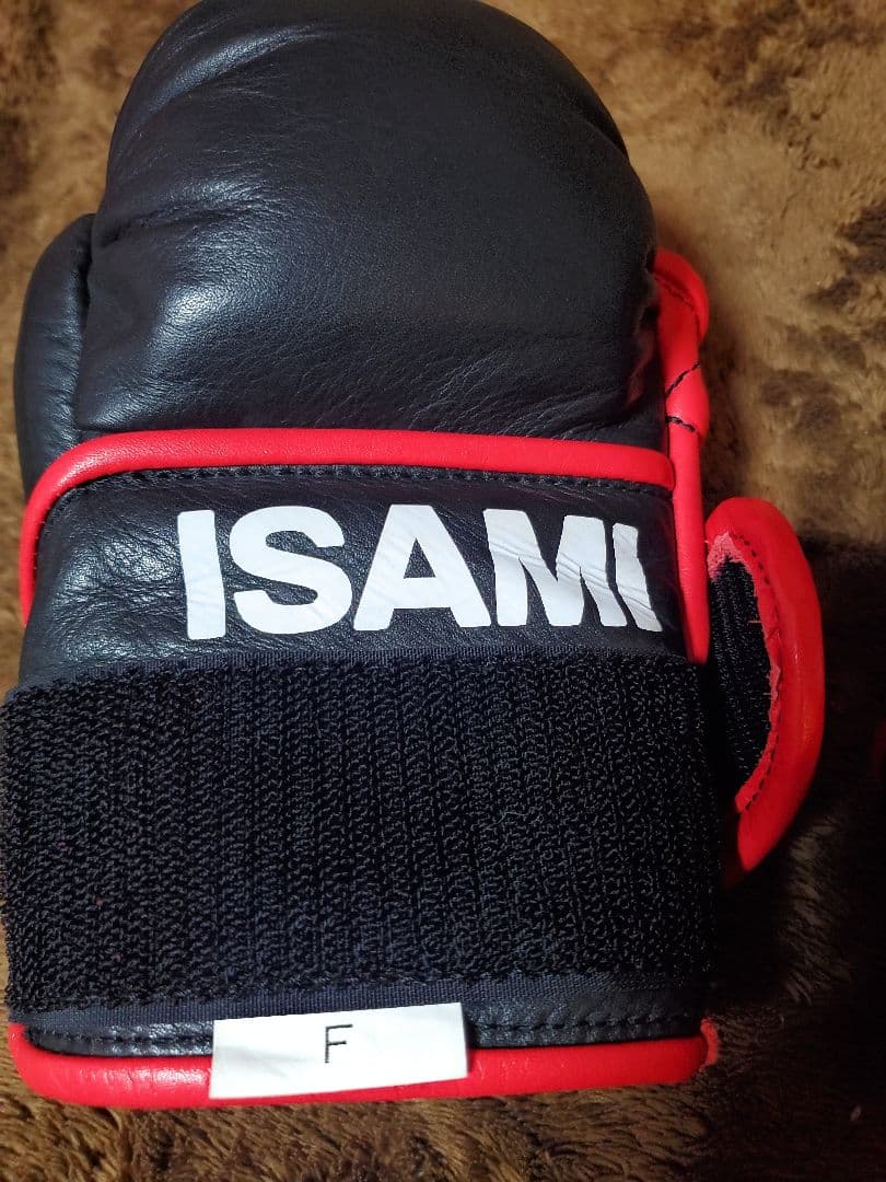 ISAMI パウンドグローブ Fサイズ 黒/赤