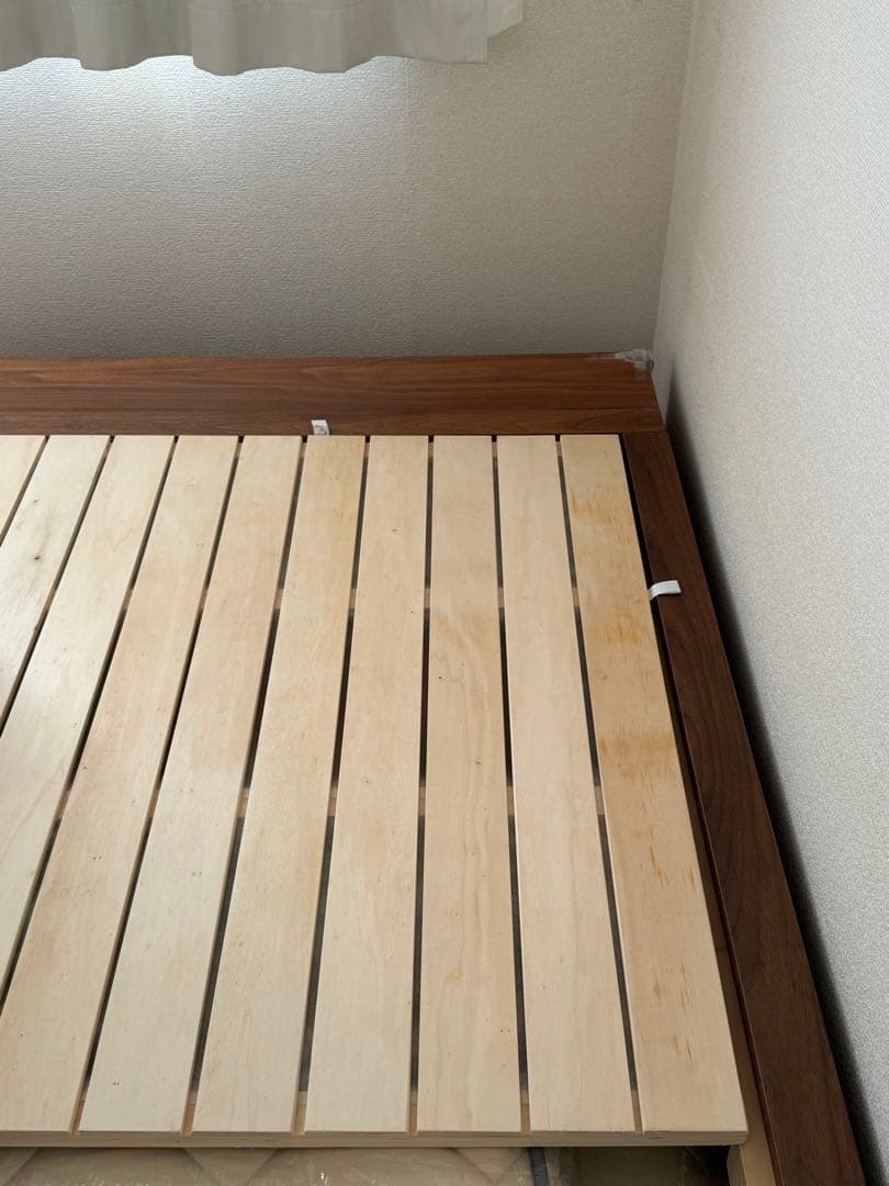 無印良品 ベッドフレーム｜ダブル 収納ベッド｜収納引き出し付　本棚付