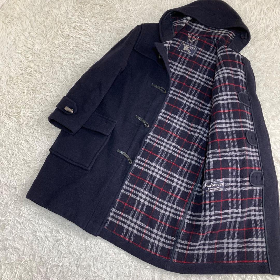 15888✨バーバリー ノバチェック ダッフルコート ウール ネイビー 英国製