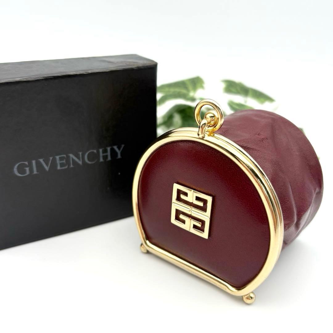 【美品】ヴィンテージ ジバンシィ がま口ケース ロゴマークゴールド　箱付き