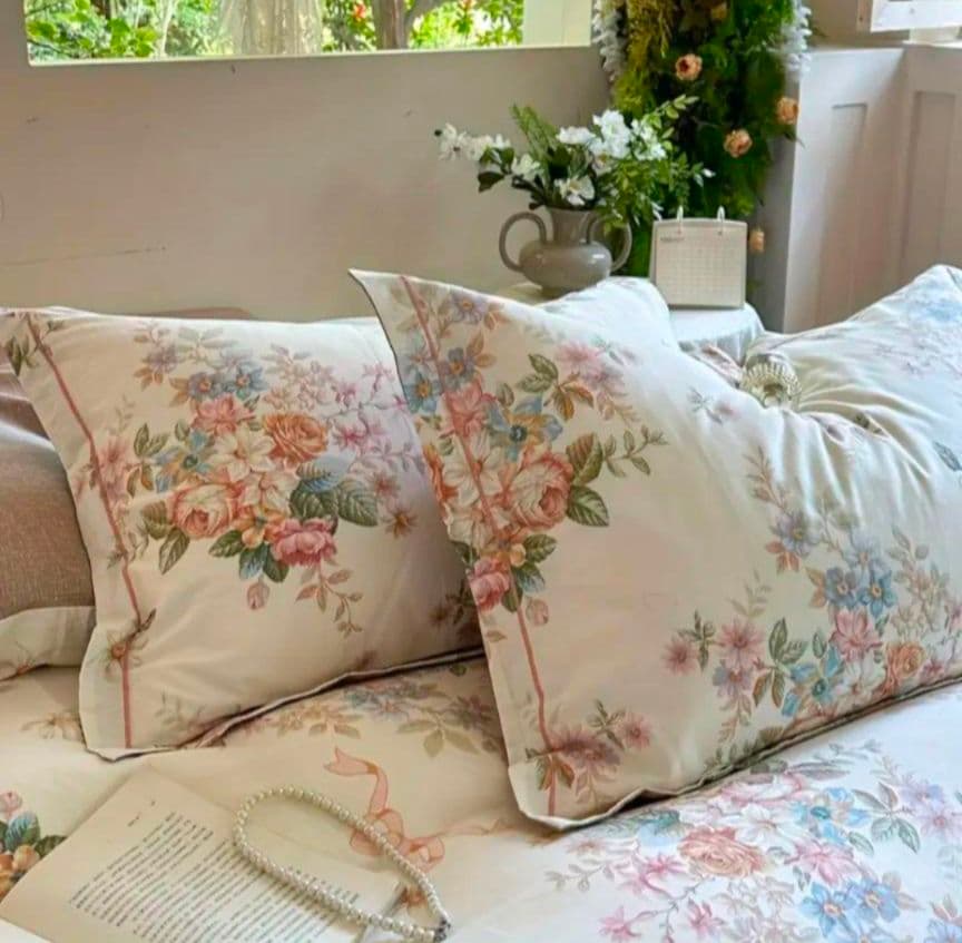 ZTRT★新品★秋薔薇マーガレット綿100%シングル掛け布団カバー枕カバー