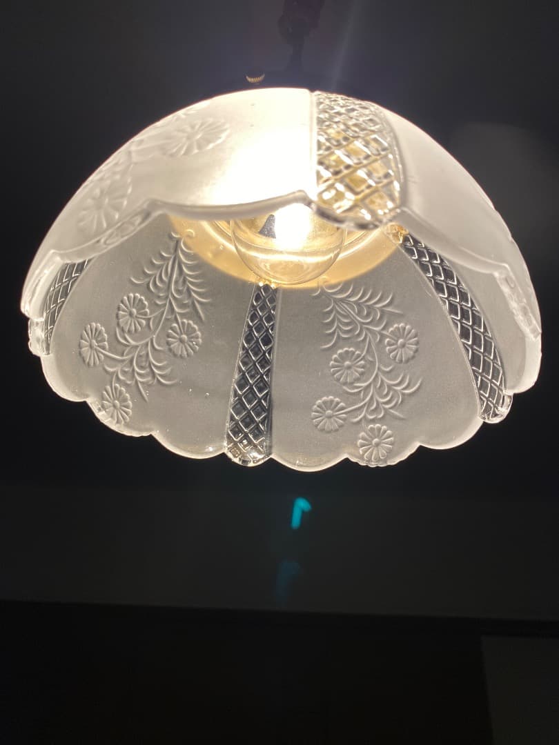 American retroヴィンテージ フロストガラスシェードペンダント照明