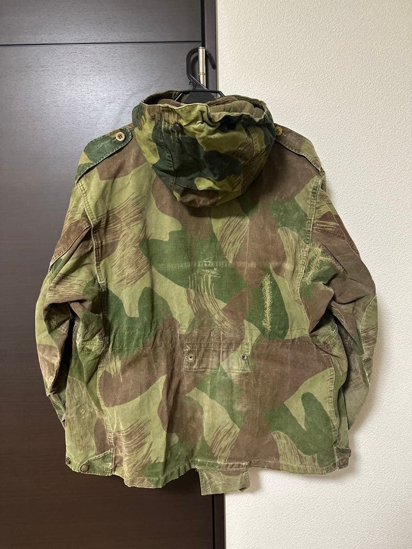 う*ぃ様 【希少！フード付き】50s ベルギー軍ブラッシュストロークカモ 実物