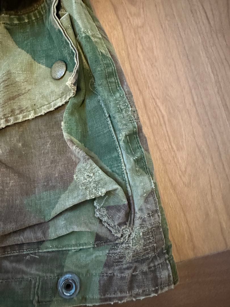 う*ぃ様 【希少！フード付き】50s ベルギー軍ブラッシュストロークカモ 実物