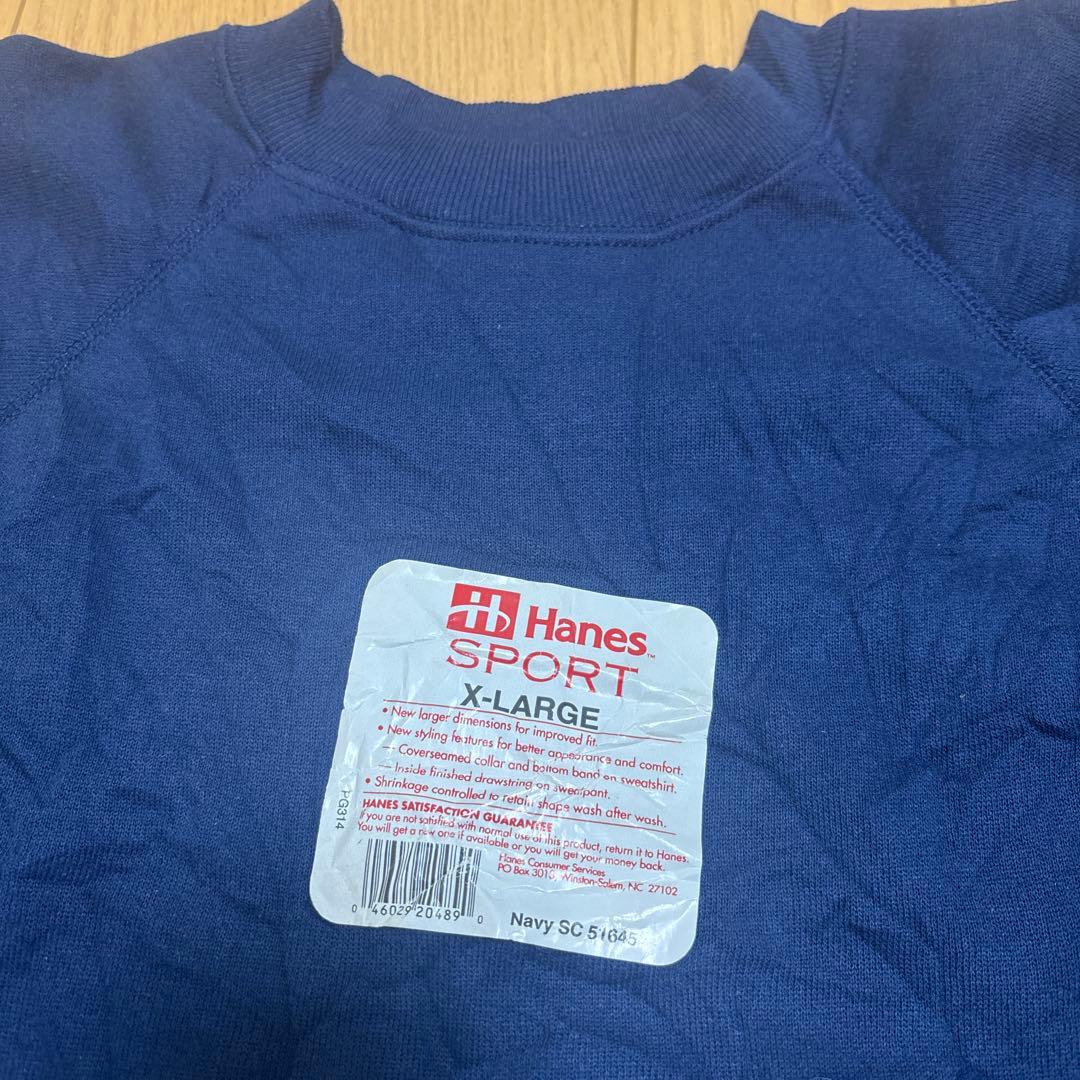 新品 80s Hanes ヘインズ ラグランスウェットXL USA製 ネイビー