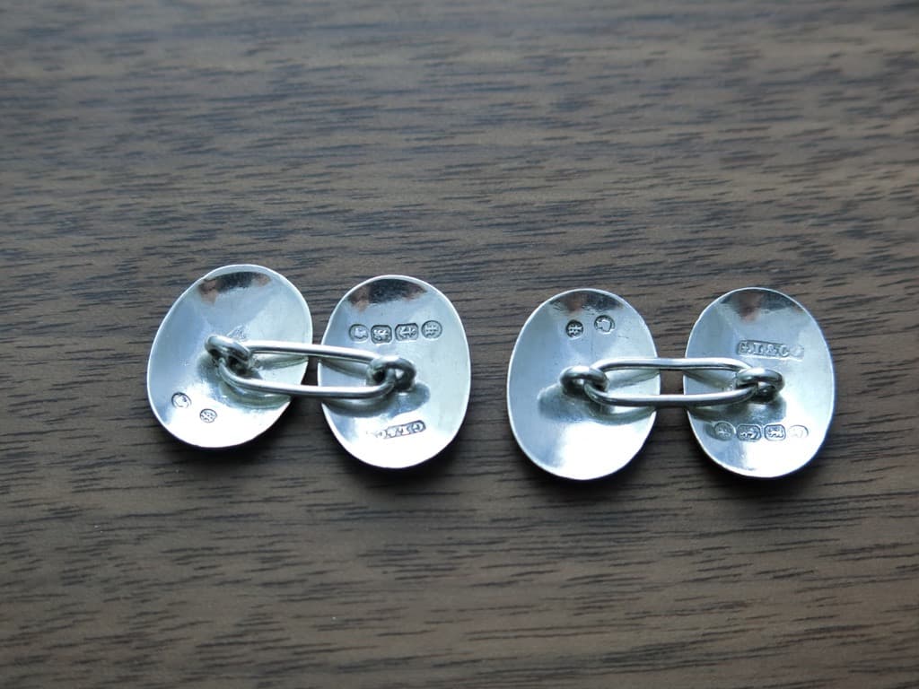 1884年製 アンティーク 純銀製 スターリングシルバー カフリンクス カフス