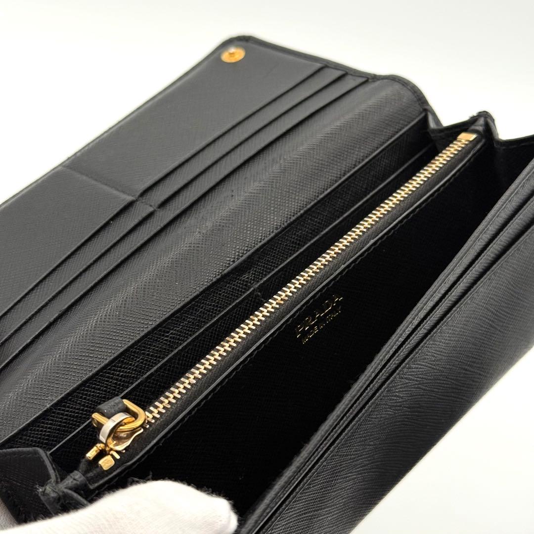 美品　Prada プラダ 長財布 サフィアーノレザー ブラック 1MH132
