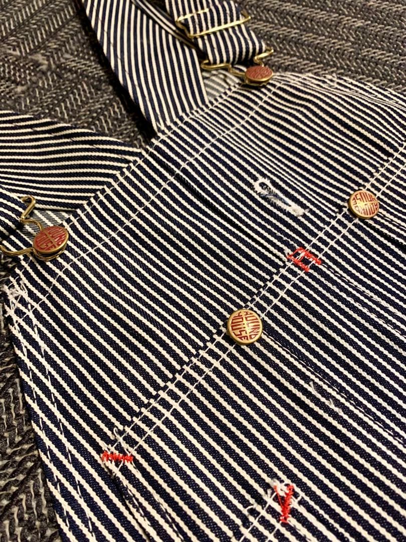 ROUND HOUSE ラウンドハウス オーバーオール ヒッコリー USA製