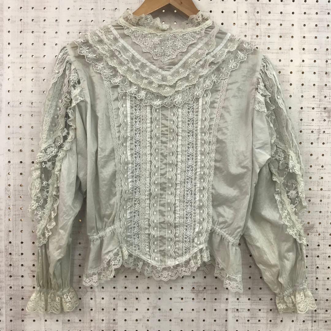 レトロ ロマンティック メルヘン 古着 DOROTHY フリルレース装飾ブラウス