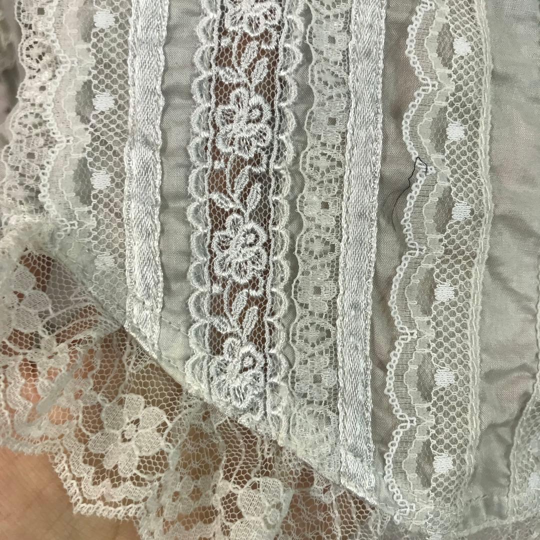 レトロ ロマンティック メルヘン 古着 DOROTHY フリルレース装飾ブラウス