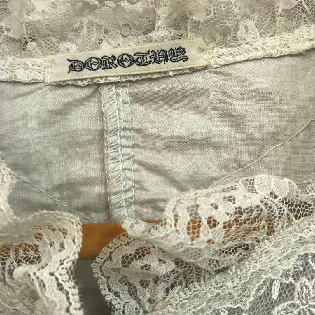 レトロ ロマンティック メルヘン 古着 DOROTHY フリルレース装飾ブラウス