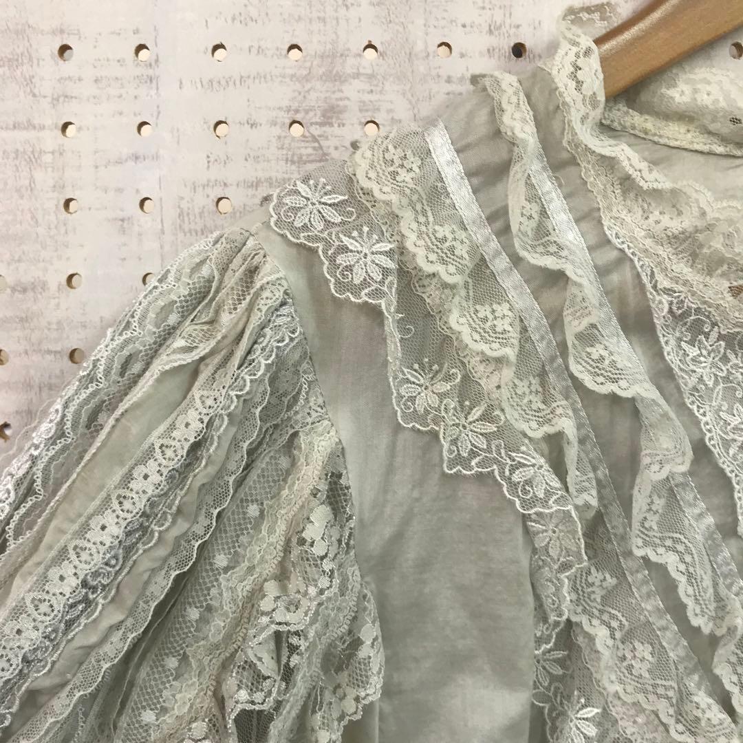 レトロ ロマンティック メルヘン 古着 DOROTHY フリルレース装飾ブラウス