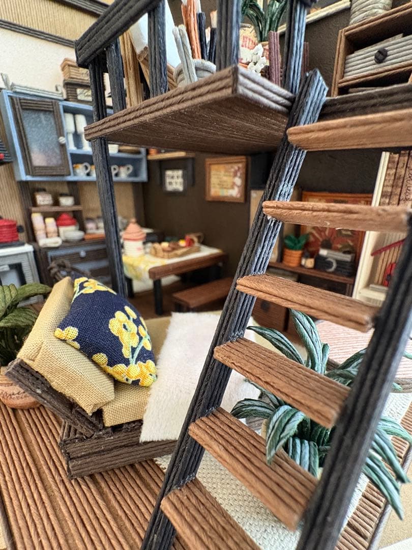 エコクラフト　紙バンド　ミニチュアキッチン（ライトアップ）