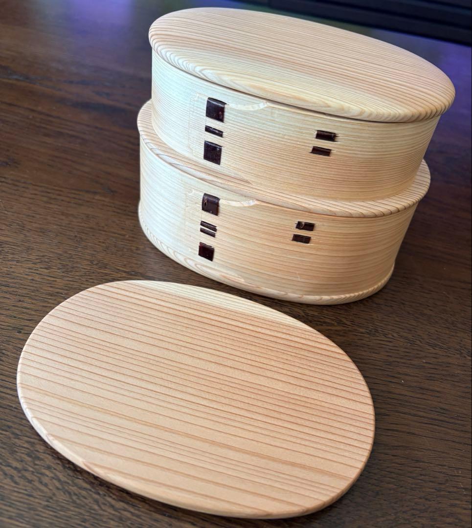 そそぎ工房　曲げわっぱ　楕円二段入子　檜