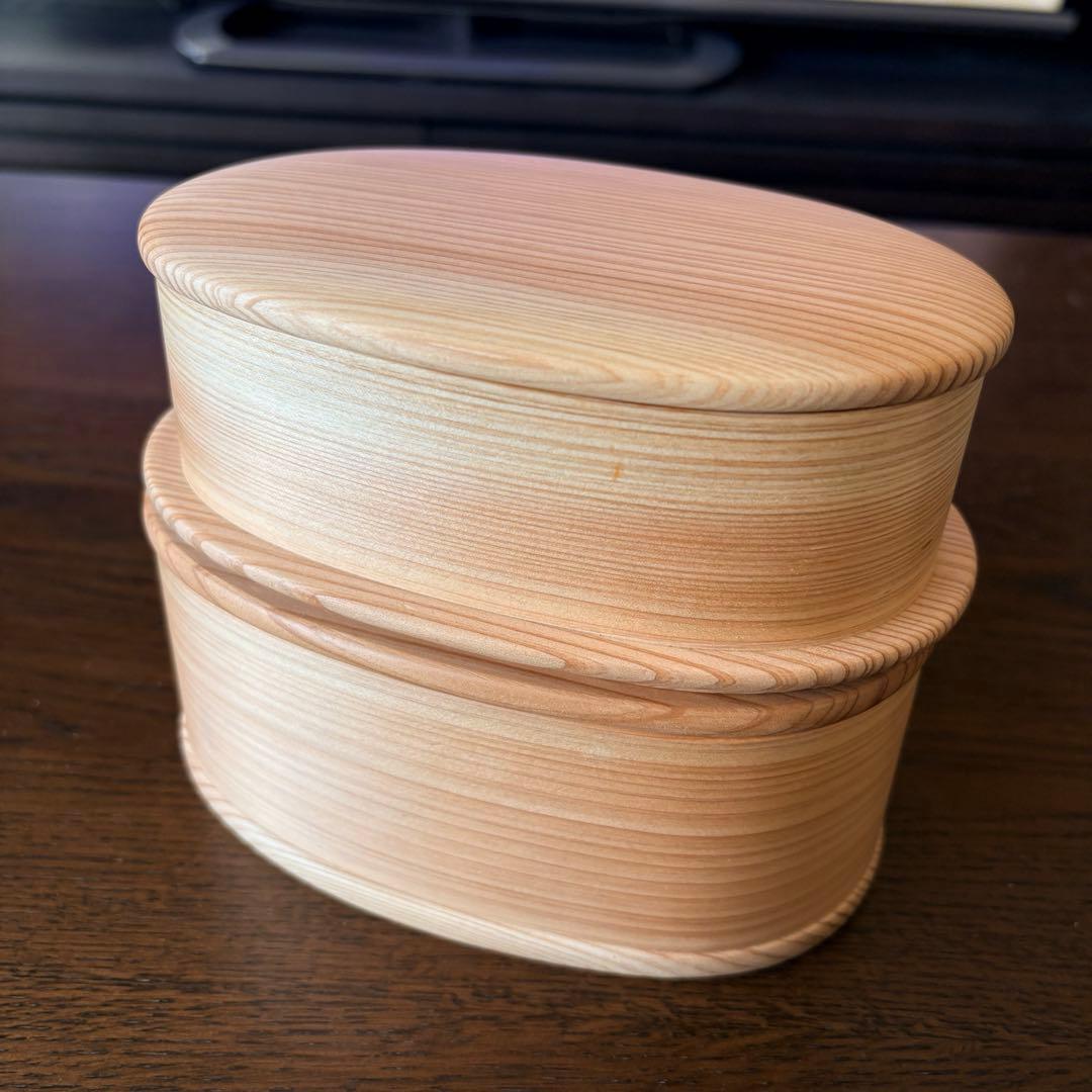 そそぎ工房　曲げわっぱ　楕円二段入子　檜