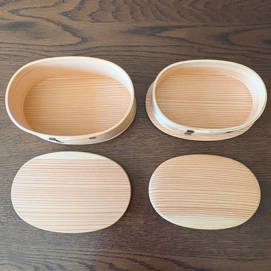 そそぎ工房　曲げわっぱ　楕円二段入子　檜