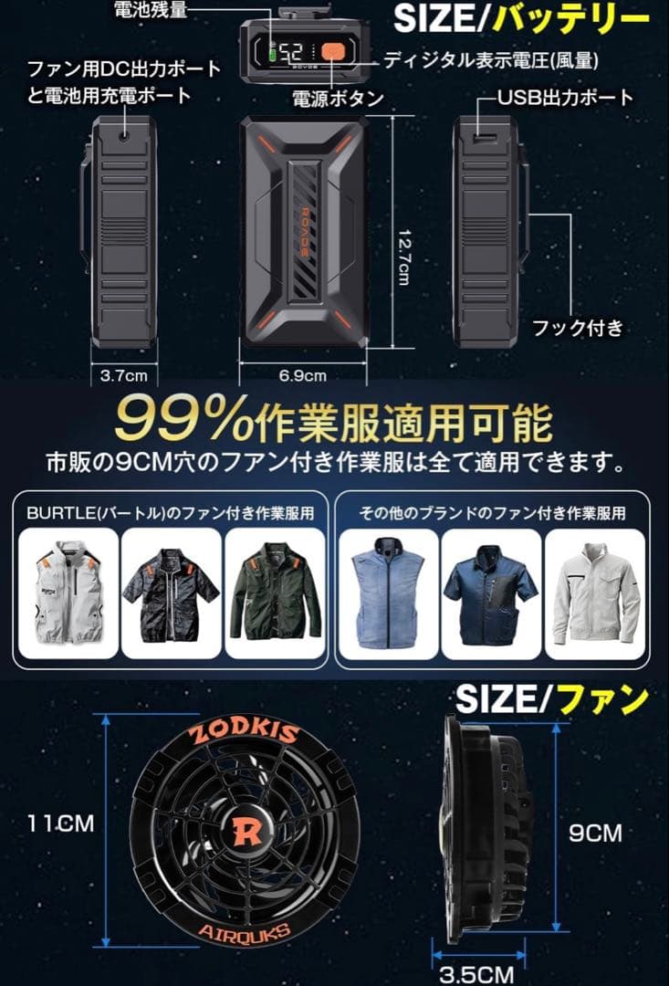 Daonaca 52V ファンバッテリーセット 空調服