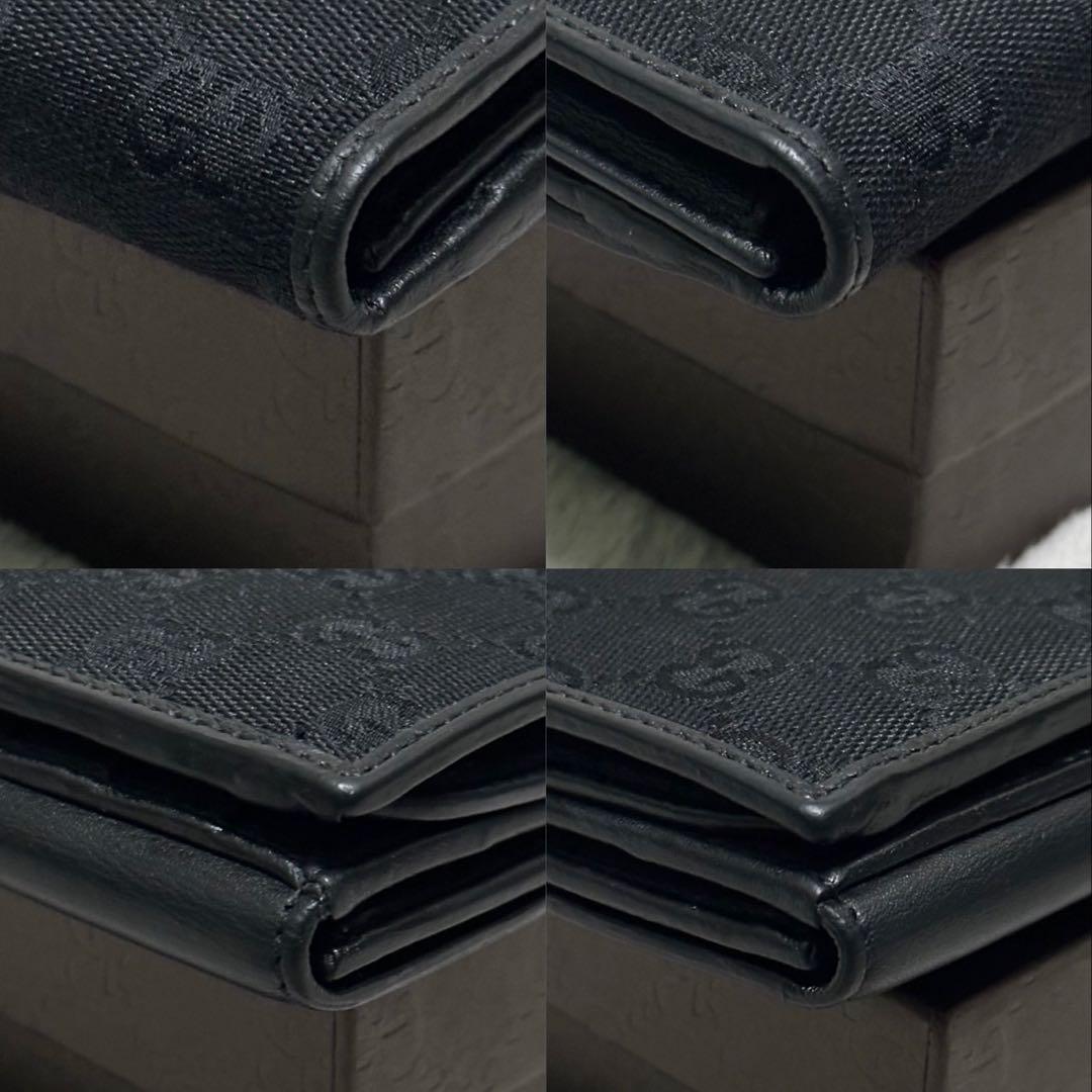 GUCCI グッチ　長財布　キャンバス　ラブリーハート　ブラック　GG