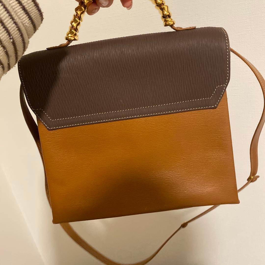 レザーショルダーバッグ ブラウンオレンジ Loewe ベラスケス