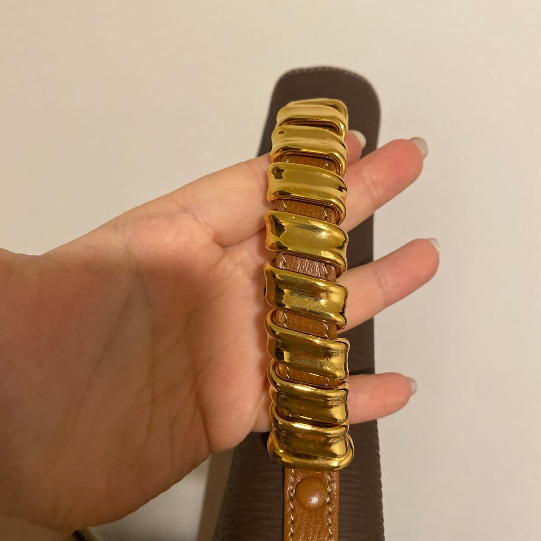 レザーショルダーバッグ ブラウンオレンジ Loewe ベラスケス