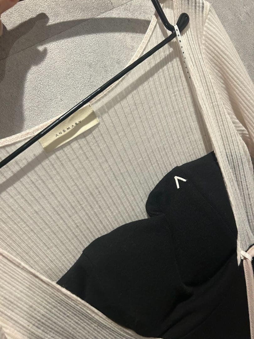 andmary Lona ribbon mini dress ブラック