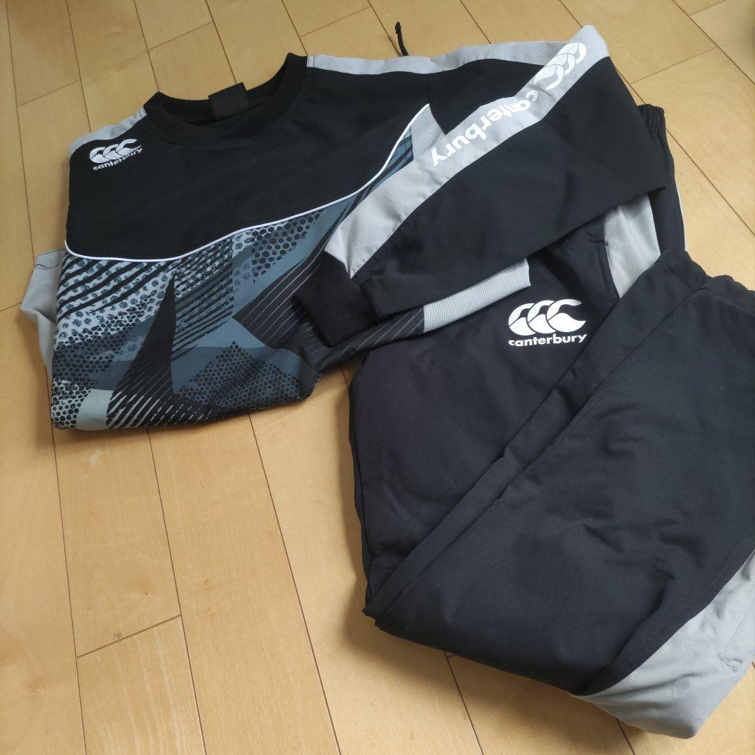 Canterbury ウォームアップウェアブラック/グレーピステ上下セットアップ