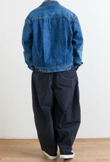 新品　 HARVESTY ハーベスティ ペンシルストライプ サーカスパンツ